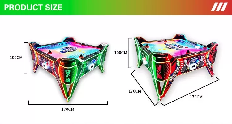 Hockey Arena Equipment air hockey table product dimension diagram