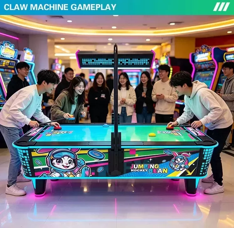 1788504644146501.png Jumping Rabbit Air Hockey Table 2-player gameplay instructions and scoring display