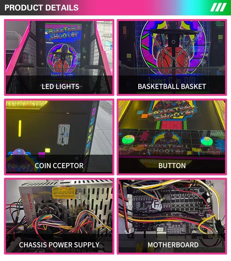 Play A Ball LED display basketball hoop coin acceptor and button control panel view