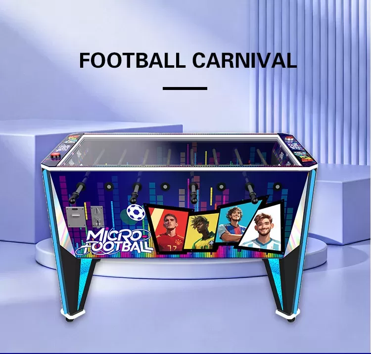 Football Carnival micro table football arcade machine front view with HD LCD screen
