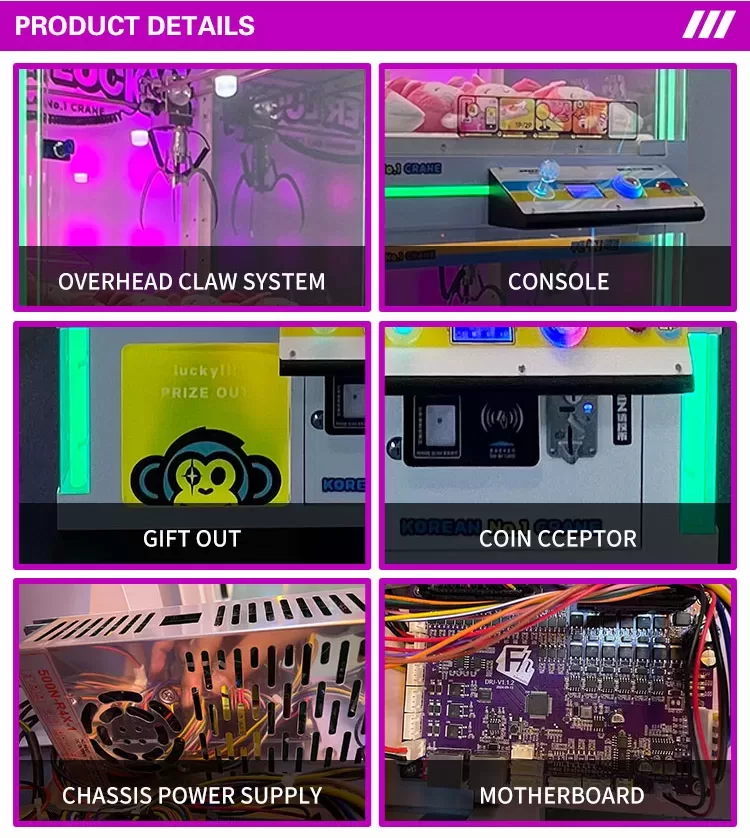 INFINITEND Double-Deck II commercial claw machine detailed specifications and parameters panel