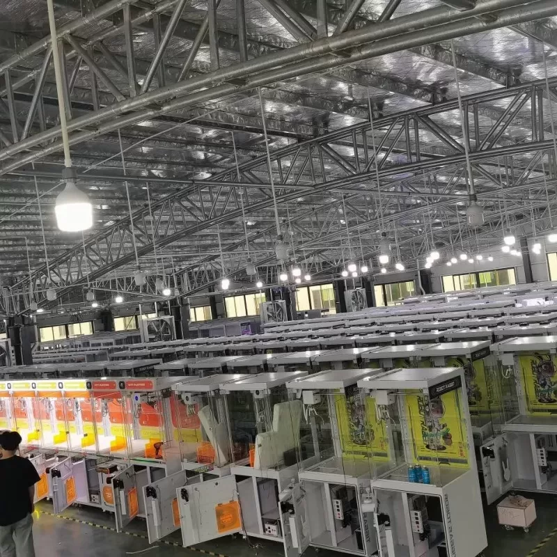 Wholesale claw machines in a factory showroom for arcade operators and distributors