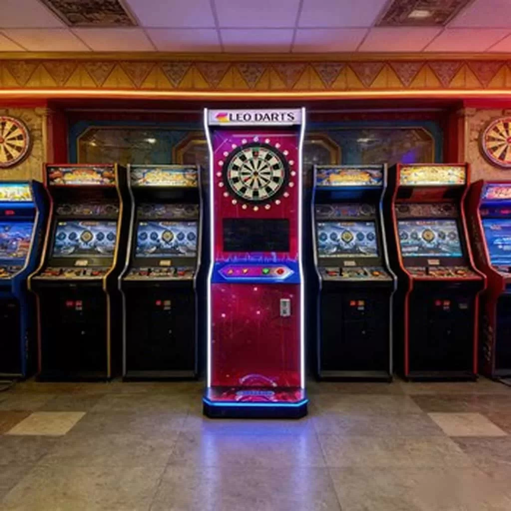 LEOdarts indoor dart machine product dimension diagram for entertainment zones