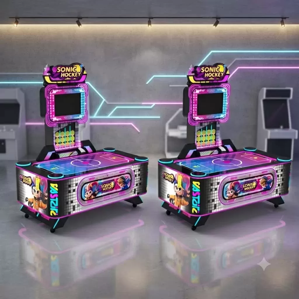 Flying Ball Kid commercial coin pusher arcade machine front view with electronic score display