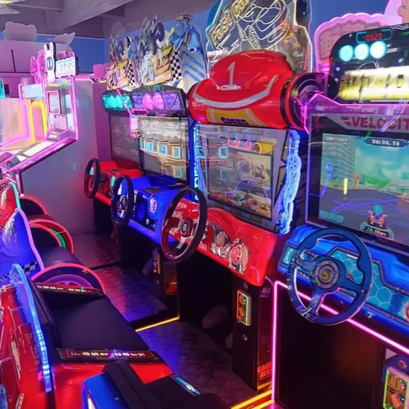 Commercial arcade machines being manufactured in a professional factory in China