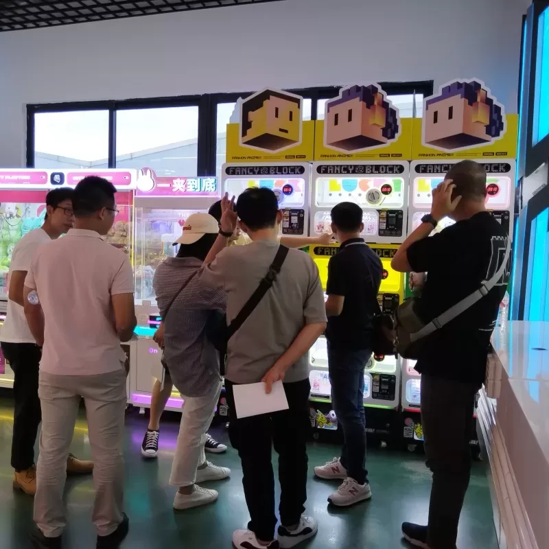 Family entertainment center with arcade machines, claw machines, and prize machines