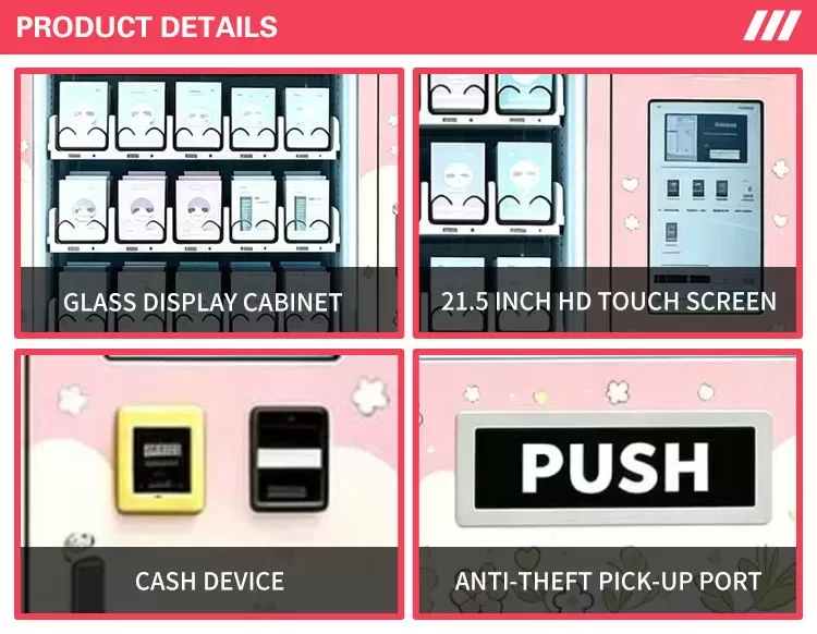 	Face Mask Vending Machine buying procedure from on-screen selection to QR code payment and pickup