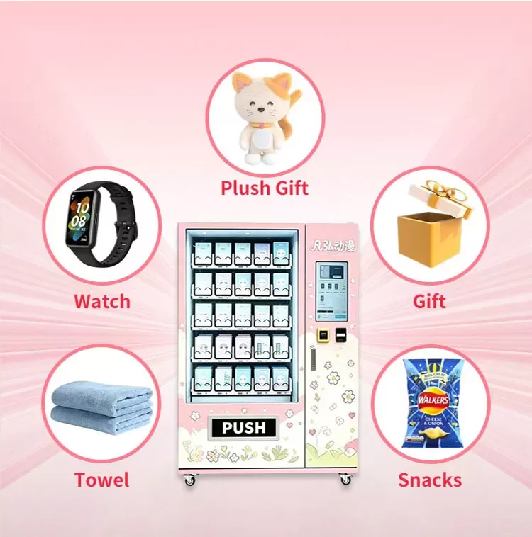 	Face Mask Vending Machine featuring 21.5 inch HD touch screen cash device and anti-theft pick-up port