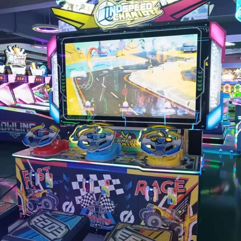 Arcade staff following emergency procedures during a power outage