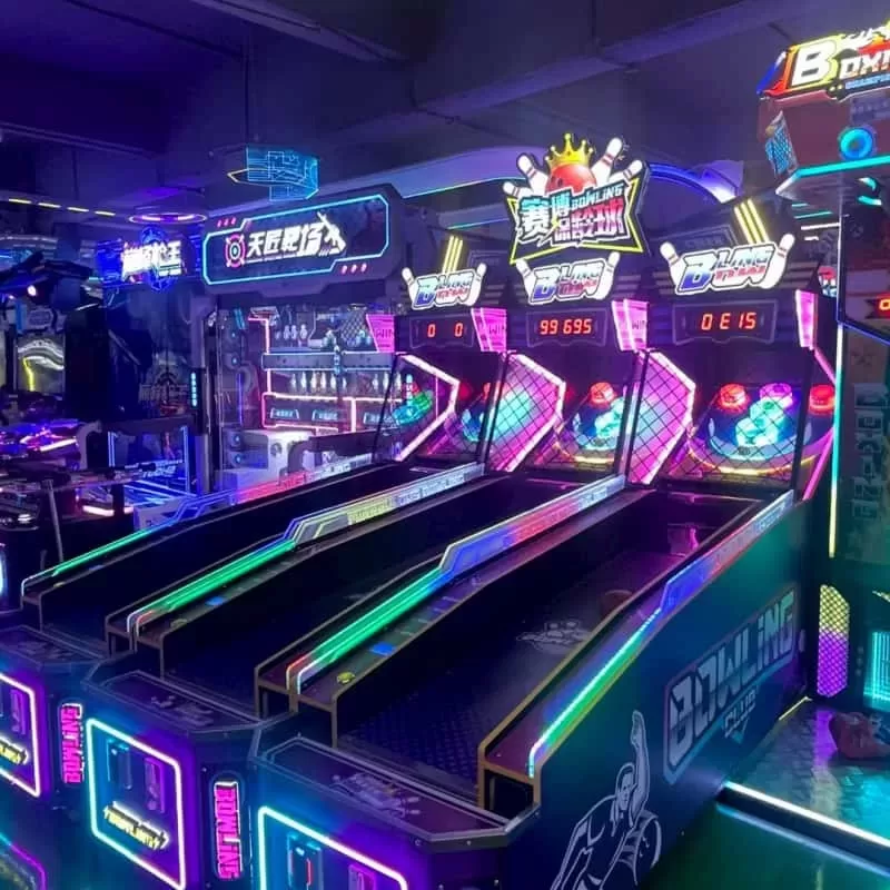 Arcade operator reviewing insurance policy documents for a commercial venue